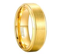 Hoisy Custom Engraved Men's Tungsten Engagement Ring, 6MM/8MM Brushed Round Promise Ring for Men Gold