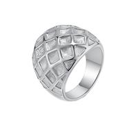 Hoisy Engravable Men's Stainless Steel Engagement Ring, 22MM with Geometric Mens Promise Ring Silver, Size R 1/2