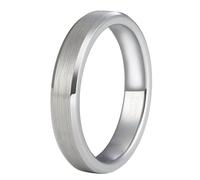 Hoisy Engrave Women Men Tungsten Promise Ring, 4MM/6MM/8MM Simple Brushed Round Silver Rings Men