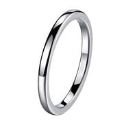 Hoisy Engraved Couples Tungsten Wedding Band, 2MM Polished Round Silver Rings Men, Size J 1/2