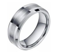 Hoisy Engraved Men Women Tungsten Wedding Ring, 6MM/8MM Brushed Round Mens Engagement Rings Silver