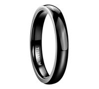Hoisy Engraved Promise Men Women Titanium Steel Wedding Ring, 4MM Polished Round Black Eternity Rings for Men, Size I 1/2