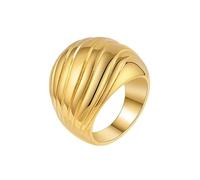 Hoisy Engraved Promise Mens Stainless Steel Wedding Ring, 23MM Geometric Shaped Engagement Ring Gold Men, Size P 1/2