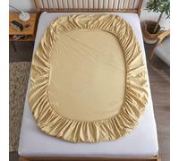 Hoisy Fitted Sheets King Cotton with Elastic, Solid Color, 78 x 86 IN, Khaki