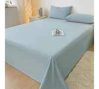Hoisy Flat Sheet Cotton Full/Queen, Solid Color, 62 x 90 IN, Sea Blue