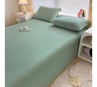 Hoisy Flat Sheets Cotton Queen/Full, Solid Color, 90 x 98 IN, Dark Green
