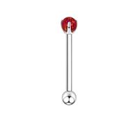 Hoisy G23 Titanium Helix Earring Stud 16 Gauge 1.2x18mmx4mm, Round with Opal, Nose Rings Silver Red