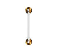 Hoisy G23 Titanium Small Nose Rings for Men Stud 16 Gauge 1.2x12mmx4mm, Round with Tiger's Eye, Septum Nose Ring Silver Brown