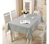 Hoisy Gray Cotton Rectangle Tablecloth 35 W x 59 L, Arrow Pattern Soft Tablecloths for Holiday