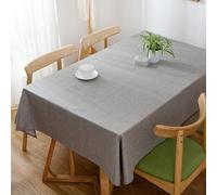 Hoisy Gray Linen Rectangle Tablecloth 35 W x 59 L, Solid Color Elegant Tablecloths for Outdoor