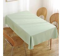 Hoisy Green PVC Square Tablecloth 55 W x 59 L, Solid Color Modern Table Cloth for Party