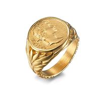 Hoisy Man Wedding Ring, Male Engagement Rings Gold Roman Empire Caesar The Great Gold Size N 1/2