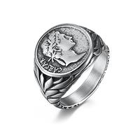 Hoisy Man Wedding Ring, Men's Wedding Ring Silver Roman Empire Caesar The Great Silver Size N 1/2