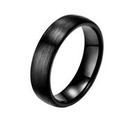 Hoisy Men Ceramic Ring Customizable, 4MM/6MM/8MM Brushed Round Mens Wedding Bands Black