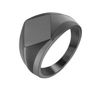 Hoisy Men Stainless Steel Engagement Ring Engraved, 18MM Polished Rhombus Ring Bands for Men Black, Size X 1/2