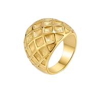 Hoisy Mens Stainless Steel Wedding Ring with Engraving, 22MM with Geometric Gold Rings Men, Size T 1/2