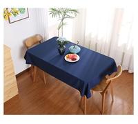 Hoisy Navy Blue Polyester Rectangle Tablecloth 55 W x 98 L, Solid Color Table Clothes Decorative for Picnic