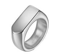 Hoisy Personalized Women and Men Stainless Steel Wedding Ring, 9MM with Rectangle Arrow Silver Promise Rings for Men, Size N 1/2
