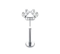 Hoisy Titanium Nose Rings for Women Piercing Stud 16g 1.2x8mm, Pawprint with Cubic Zirconia, Silver Nose Rings Small
