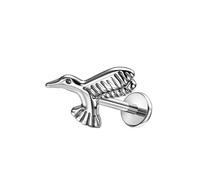 Hoisy Titanium Womens Small Nose Rings Studs 18 Gauge 1.0x6mm, Vintage Eagle, Silver Nose Ring