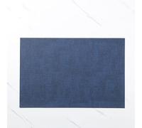 Hoisy Washable Dining Table Rectangle Placemats 4 PCS, 11.82 x 17.72 Inches Leather Navy Blue Modern Kitchen Placemats, Solid Color with Rectangle