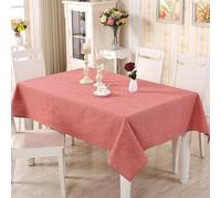 Hoisy Watermelon Red Cotton Linen Rectangle Tablecloth 35 W x 59 L, Solid Color Elegant Tablecloth for Hotel