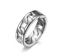 Hoisy Women Wedding Rings, Wedding Ring Women Silver Weaving The Cuban Chain Silver Size Z 1/2