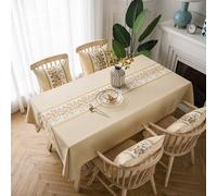 Hoisy Yellow Beige Polyester Rectangle Tablecloth 53 W x 70 L, Stone Pattern Modern Farmhouse Table Cloths for Kitchen