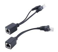 Hoite 1 Pair POE Splitter Adapter DC12V 100Mbps Ethernet Power Over for Security Cameras CCTV Surveillance IP Cameras with IEEE802.3AF Standard