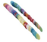 Hoite 100 Pieces 5 Cm / 2 Inch White Decorative Shells with 2 Holes - Shell Coin Beads for Wind Chime Door Curtain (10 colors, 10 pcs each)