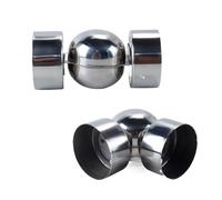 Hoite 2pcs 45mm Stainless Steel Handrail Pipe Connectors - Ultra-Thin 0.4mm Universal Corner Joint
