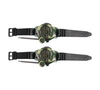Hoite 2Pcs 7 in 1 Smart Watch Walkie Talkie Green Dual Blister Packaging 150M Range with Intercom Time Magnifier Compass Reflector Night Glow Secret Compartment