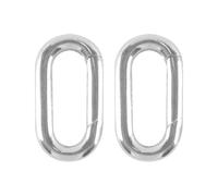 Hoite 2Pcs 925 Sterling Silver Spring Oval Ring 17.3 X 9.5 X 2.5mm Spring Gate Ring Keychain Round Snap Clasps for Jewellery Making Accessories DIY Crafts