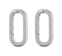 Hoite 2Pcs 925 Sterling Silver Spring Oval Ring 17.4 X 8.9 X 2.4mm Spring Gate Ring Keychain Round Snap Clasps for Jewellery Making Accessories DIY Crafts