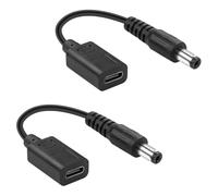 Hoite 2Pcs DC5.5X2.5mm to USB C Power Cable 100W PD 20V 5A 10cm Male to Female Adapter for Laptop Monitor CCTV Router Charger