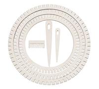 Hoite 3 Sizes Wooden Weaving Looms Kit Gear Shape with Weaving Needles Comb for DIY Crafts Beginners Coasters Hats Wall Art