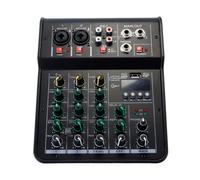Hoite 4 Channel DJ Mixer Audio, for Computer Microphone Player Mixer Audio for Live Studio Scene