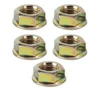 Hoite 5 PCS M12 X 1.75 Hex Nuts with Fine Thread and Flange Coated with Coloured Zinc for Motorcycle Chain Wheels