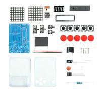 Hoite DIY Game Console Soldering Kit Electronic Building Kit Handheld with Classic Games Tetris Snake for Type C USB or AA Battery Powered Green Acrylic