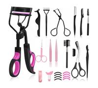 Hoite Eyelash Curlers Eyebrow Brush Kit for Women, Lash Curler Kit with 8 Extra Replacement Refill Pads Eyelash Applicator Makeup Tool, （Violet Black）