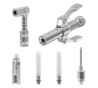 Hoite Grease Guns Needle Nozzle with 2 Injector Needle Tips Narrow, G Coupler Quick Release Lock 1/8" Npt with 90° Right Angle Grease Coupler