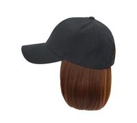 Hoite Hat and Wig Integrated,for Women Baseball Cap with Short Hair Synthetic Hairpiece Fashion Accessory Brown