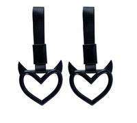 Hoite JDM Car Magic Heart Handle Hanging Ring, Rear Car Interior Handle Bumper Warning Hanging Ring