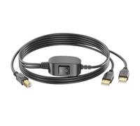 Hoite USB A to USB B Printer Cable Splitter - 2-in-1 1.5m Male-to-Male Switcher for 2 Computers, Compatible with Printers