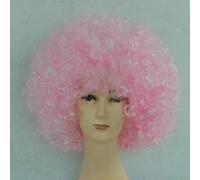 HoitoDeals 1Pcs Light Pink Stylish Mens Womens Curly Wigs Funky Disco Clown Afro Wig Costume For Fancy Dress, Disco Party, Headwear