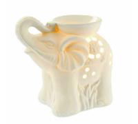 HoitoDeals 1Pcs White Satin Elephant Electric Wax Melt Burner Ceramic Tart Wax Warmer Oil Wax Melt