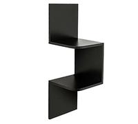 HoitoDeals 2-Tier Black Corner Book Shelf Wall Unit Storage Floating Display Stand Bookcase For Home Uses (1Pcs)