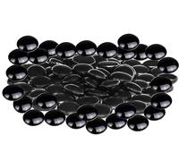 HoitoDeals 25Pcs Black Decorative Glass Pebbles Stones Beads Vase Nuggets Wedding Decoration Home