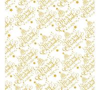 HoitoDeals 5 Meter Gold Merry Christmas Cellophane Gift Wrapping Paper For Gifts Wrap, Wedding Flower Hamper Wrapping etc.