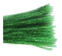 HoitoDeals 50Pcs Green Glitter Chenille Cleaners Pipe For DIY Art & Craft Projects, Kids Fuzzy Sticks Crafts